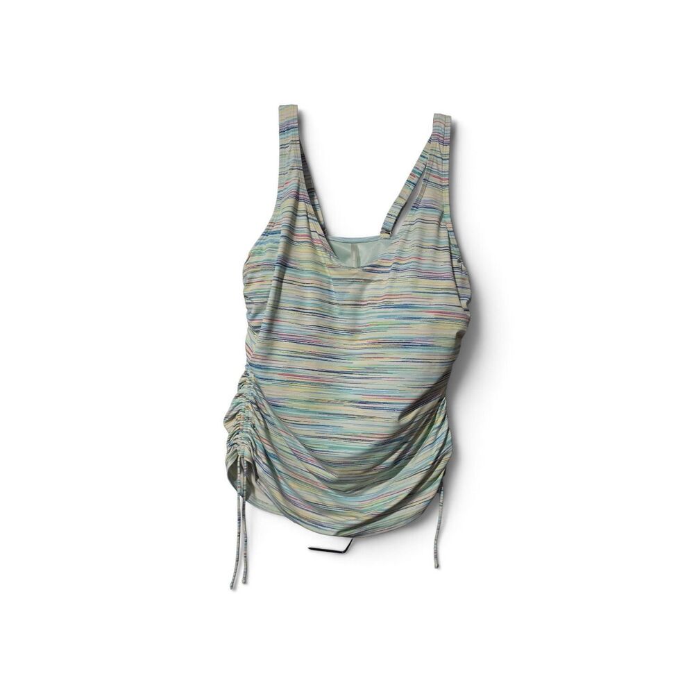 Lands End Swim Tankini Top Women Size 8DD Striped Underwir Bra  Adjustable Strap
